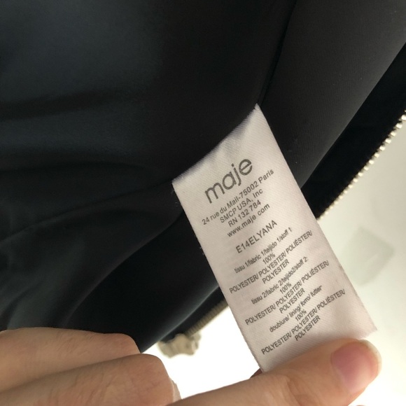 MAJE Elyana Mesh Black Bomber Jacket - Picture 8 of 14